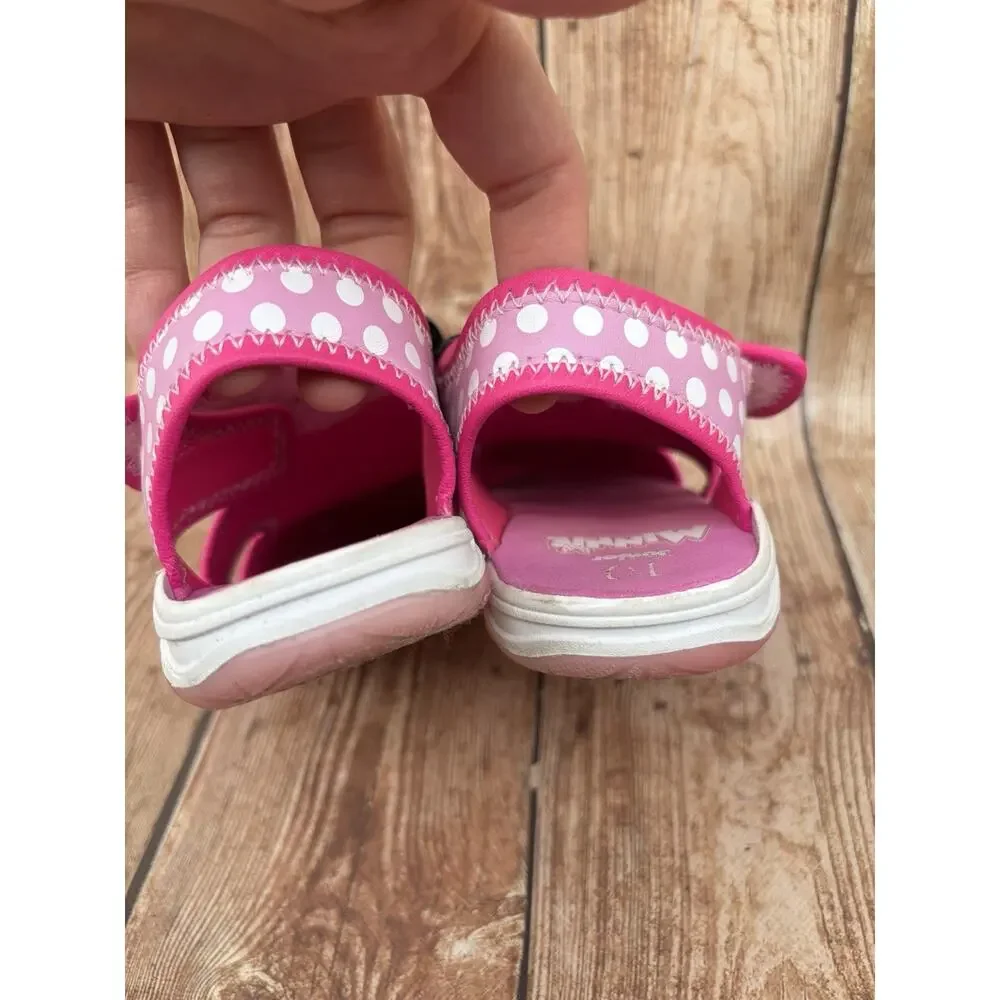 Disney Girl Minni Mouse Water Sandals W/Ligth Size 10